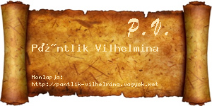 Pántlik Vilhelmina névjegykártya